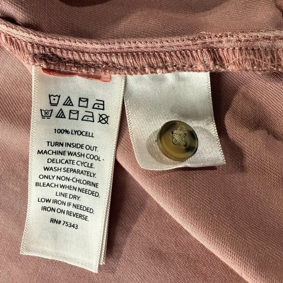 C&C California Pink Mini Dress Short Sleeve Buttons Lyocell Medium Clean Girl - Picture 7 of 7